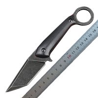1PCS M6686 Couteau ￠ lame fixe ext￩rieure D2 Black / White Stone Wash Blade Full Tang G10 Handle Tactical Couteaux avec Kydex