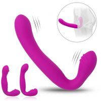 Masajeador erótico sin tirantes strapon consolador vibrador de vibración anal g spot doble pene final adultos lésbicos juguetes sexuales gay para mujer