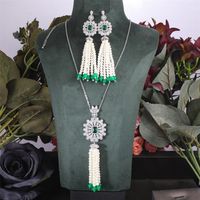 Set di gioielli da sposa Janekelly Big 2 pezzi di lusso set con zirconia cubica per le donne accessori per feste nuziali saudita arabo Dubai 221109