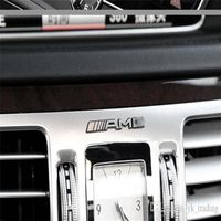 Mercedes Benz AMG Logo Marka Emblem Çıkartma Çıkartma Direksiyon Simidi Yatağı Daire Merkezi Kontrol Düğmesi Arabası İç AMG Refit Sticker247Q