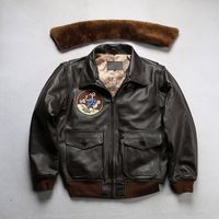 Donal-Duck G1 настоящий кожаный костюм для бомбардировщика съемный шерсть с кожа