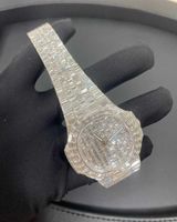 Wristwatches D17 Luxury Mens Watch 4130 Movement Watch for Men 3255 Montre de Luxe Watch Mosang Stone Iced VVS1 GIA Diamond Watchs Watchs