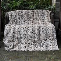 Cobertores CX-D-132 200x150 Impressão de leopardo real Rex Rex Fur Shaggy Carpet Tapete Throw Planta