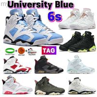 Минимумы ретро -дизайнеры 6s баскетбольная обувь 6 Университет синий бордо кармин электрический зеленый белый едва ли розовый зайц