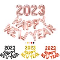 Supplies de fête de fête 16 pouces bonne année 2023 ballons en feuille colorée Joyeux Noël 2023 Supplies de décoration de fête alphanumérique