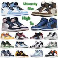 Top Fashion Jumpman 1S High Basketball Shoes Off Mens University Blue Dark Mocha Light Smoke Gray Hyper Chicago Patente Bred Toe Royal Fause Sports Sporters
