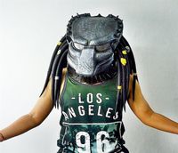 Máscaras de festa filme Alien Vs Predator Cosplay Mask Halloween Festume Acessórios de Festume Props Predator Latex Mask 2208275867215