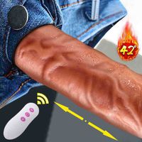 Riscaldamento stagile realistico vibratore vibratore wireless strato di controllo remoto silicone super grande pene giocattoli sessuali di dildo per donne adulti acquisti j220803