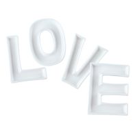 Beyaz Seramik Aşk Mektupları Şeker Yemekleri Düğün İyilikleri için 4 Fındık Tepsisi Sevgililer Partisi Dekorasyonu