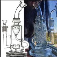 9.4 polegadas Klein Recycler Dab Rig Bonguehs Bongos de ￡gua de vidro Matriz de tubo de fuma￧a Perc Percolator Acess￳rio de fumantes de tubo de ￡gua com Banger de 14 mm