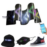 Diğer Etkinlik Partisi Malzemeleri RGB Esnek Ekran Renk Ekran LED Modül Şeridi Işık Uygulaması Bluetooth Diy Şapka Kıyafet Çanta Ayakkabı Kelime Kaydırma Matrisi 221110