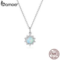 Colares pendentes 925 Sterling Silver White Opal Sol Colar Apollo Chain for Women Birthday Gift Jewelry 1771 221109