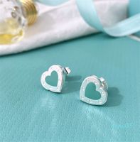 Stud Mini Simple Sweet Heart Earrings Classic Light Blue Sta...