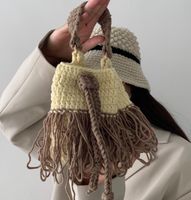 Женские летние модные вязание маленькая тканая сумка для вязания крючком