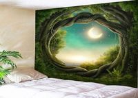 3D Лесной гобелен природу дерево деревьев Художественное отверстие Большой ковер стена висящий гобелен