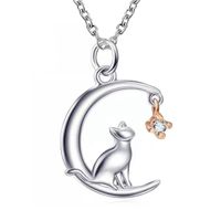 12 pezzi Fashion Cute Moon Cat Necklace Regalo per la festa di San Valentino per la festa di San Valentino