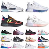 2021 ZX 2K 2.0 Men Women Running Shoes Racer White Metallic Silver Time in Gray Black Solar Red Redient Fade Purple Tint Sports
