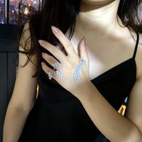 Bracciale a foglia di foglie di foglia di zirconia cubica bracciale per palmo della mano 925 gioielli placcati in argento alla moda per le donne 221114
