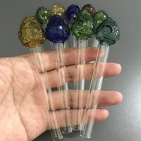 Tubo de aceite de aceite de fresa Tubo colorido Pyrex Glass mini champi￱￳n Bubbler Buil