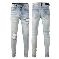 Дизайнерские джинсы geans европейские фиолетовые джинсы мужчины вышива