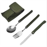 Portable Outdoor Camping Kitche Cutlery Folding Knife Fork S...