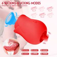 Juguetes sexuales para adultos rosa laminación de la lengua masaje vibración chupando huevo vibrante silicona impermeable 6 modos vibrador para mujeres