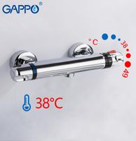 Gappo Termostático Termoestático Válvula de Controle Válvula de Torneira Montada de Parede e Brasão Cold Misturadora de Banheiro Banho Tap 2011057963416