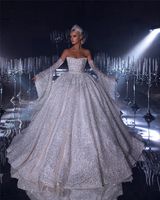Haute Couture Princess Wedding Dress Ball Gown Sequins Beads...
