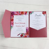 Поздравительные открытки пустые свадебные приглашения конвертируют карманное трипроводное приглашение.