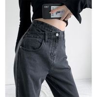 Jeans para mujer tendencia tendencia vintage ropa de mujer pantalones de cintura alta y2k ropa de calle coreana hembra hembra recta 221115
