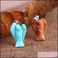 Pendants Selling Fashion Carved Mixed Natural Stone Angel Ch...