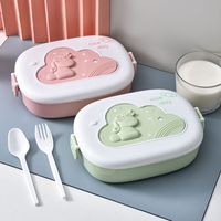 Cute Split Portable Lunch Box For Kids Microwae Heatable Pla...