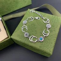 Luxuriöse Designer-Charm-Armbänder für Damen, Blumen-Buchstaben-Armband, Länge 1, hochwertig, mit Box