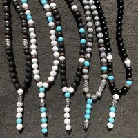 Chokers McLlroy Каменное ожерелье Menfor Women Long Black Beads Buddha Pendants заявление ручной работы ручной работы по индивидуальным украшениям Kolye Erkek 221115