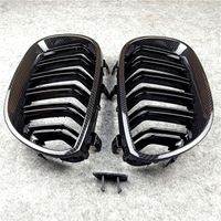E60 Carbon Look Gloss Black Front Hood K￼hlergrill f￼r BMW 5 Serie E61 ABS 2004-2009 Dual Line Ersatznetzgrills