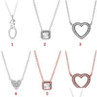 Chains 925 Sterling Sier Chains Heart Interwoven Necklace Et...