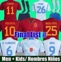 Coupe du monde 2022 ESPAGNE maillots de football PEDRI GAVI ANSU FATI FERRAN TORRES maillot de foot RAMOS KOKE hommes chemise et kits enfants ensembles
