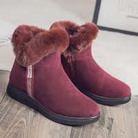 Boots Winter Snow في الكاحل للمرأة غير الرسمية حذاء حذاء من جلد الغزال الزوايا أنثى فروي منصة بوتاس Mujer 221115