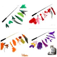 Giocattoli gatti da 8pc Stick stick con pellicola con teaser pet kitten retrattile retrattile road di pesca 221115