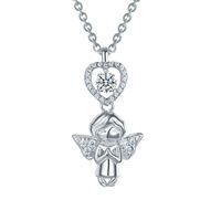 10pcs European American Fashion Jewelry Angel Baby Heart Pingente Colar para Presente de Férias Feminino