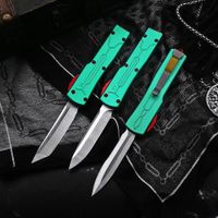 Nova faca t￡tica autom￡tica D2 L￢mina de lavagem de pedra verde 6061-T6 al￧a de alum￭nio ao ar livre faca de bolso de bolso de bolso