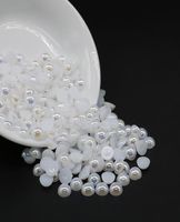 Perles enti￨res enti￨res ￠ demi-perle pure blanche AB Color toute taille ￠ plat colle sur la strass pour la d￩coration de v￪tements6764461