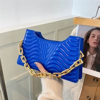 Bolsas de noite moda RHombus Trendência PU PU Bolsa de ombro de couro de luxo Bolsas com zíper de cores sólidas para mulheres 221114