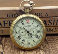 포켓 시계 고품질 남성 5 핸즈 구리 케이스 군용 기계식 선물 상자 런던 221115