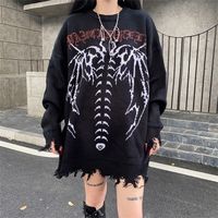 Женские свитера Y2K Skeleton Cashmere Sweater Женский корейский стиль свободный теплый вязаный пулвер