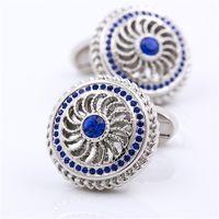 Cuff Links Kflk Jewelry for Men in Blue Crystal Cufflinks camisetas Button Button High Quality Marca Luxo Hedming Men Guests 221116