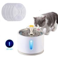 Fonte de água de gato de estimação automática de gato com iluminação LED 5 filtros de embalagem 24l cães usb gatos gatos mute bebedora alimentadora tigela dispensador de bebida 221116