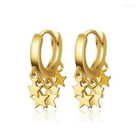 Boucles d'oreilles de cerceau 2022 Fashion Simple Gold Silver Color Star pour femmes Personnalit￩s rondes Boulaies Bijoux cor￩en orecchini aretes