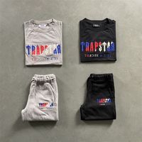 2022 Londra Nakış Üstleri Trapstar Erkekler Kısa Takım Tasarımcı T-Shirts Yaz Hip Hop