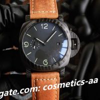 Achten Sie auf M￤nner mechanische Uhren Automatische Bewegung Sapphire Mirror 44 mm importiertes Kuhwahnhantel -Lederband Sport Armbanduhr